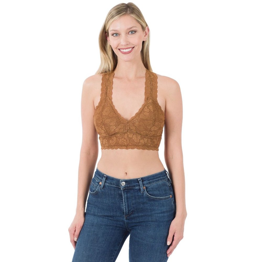 Zenana Stretch lace hourglass back with‎ removable bra pads